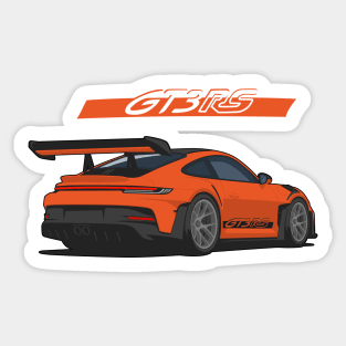 Rear car 911 gt3 rs orange Sticker